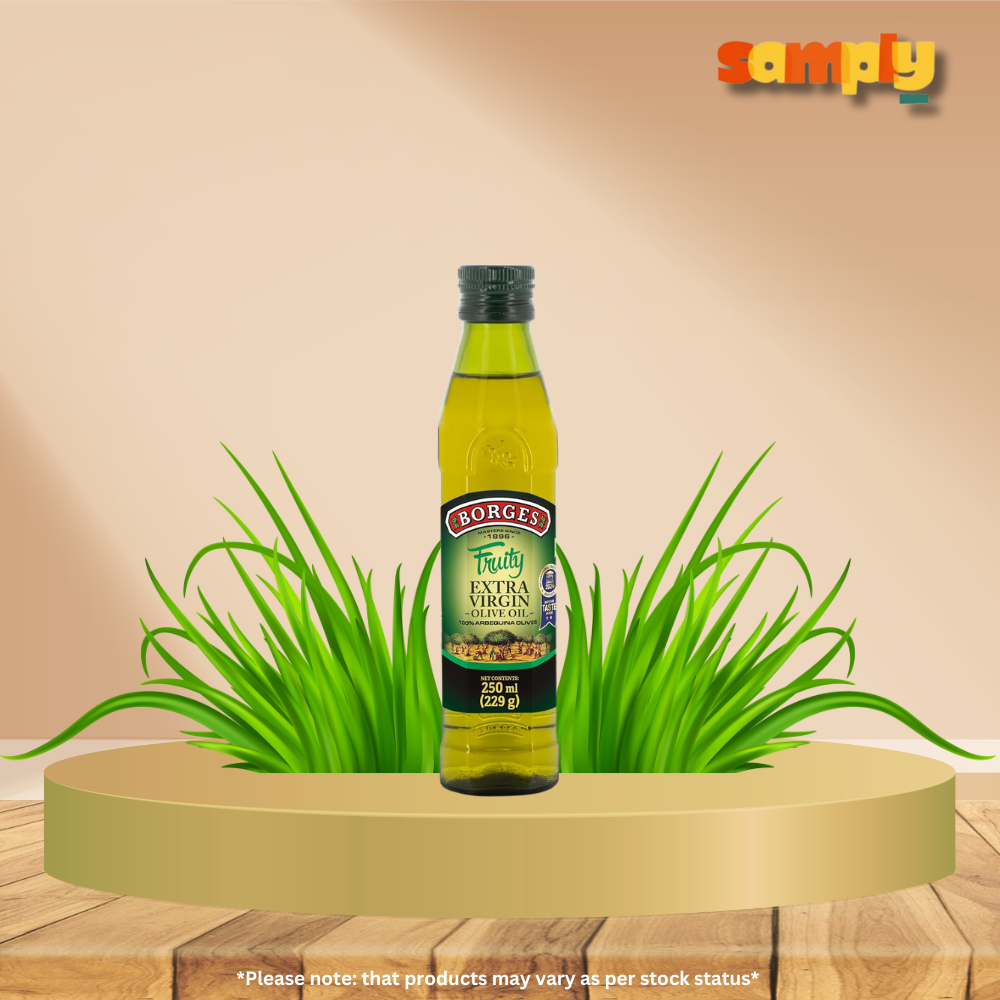 Borges Fruity Extra Virgin Olive Oil, 100% Arbequina Olives, Cold-Pressed, 250ml Glass