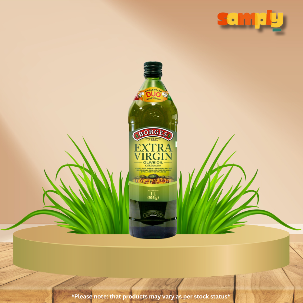 Borges Extra Virgin Olive Oil - 1 L Glass | First cold extraction| 75% MUFA